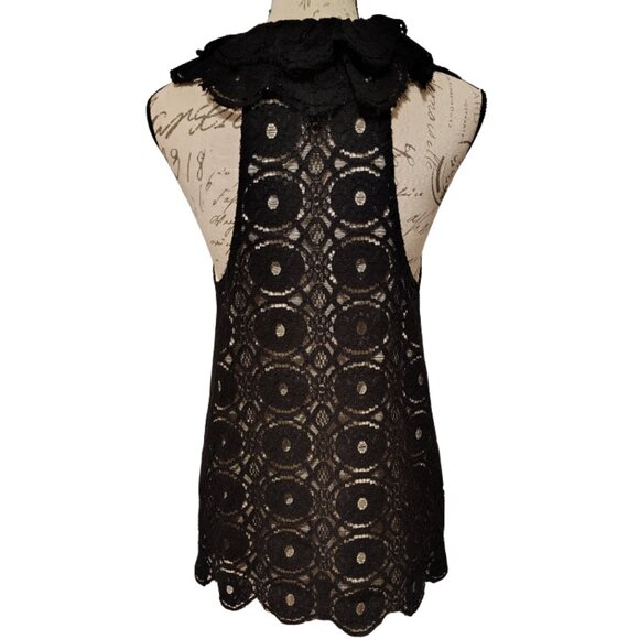 Robbie & Nikki Womens Blouse Medium Lace Ruffle Victorian Romantic Dark Boho - Picture 6 of 9